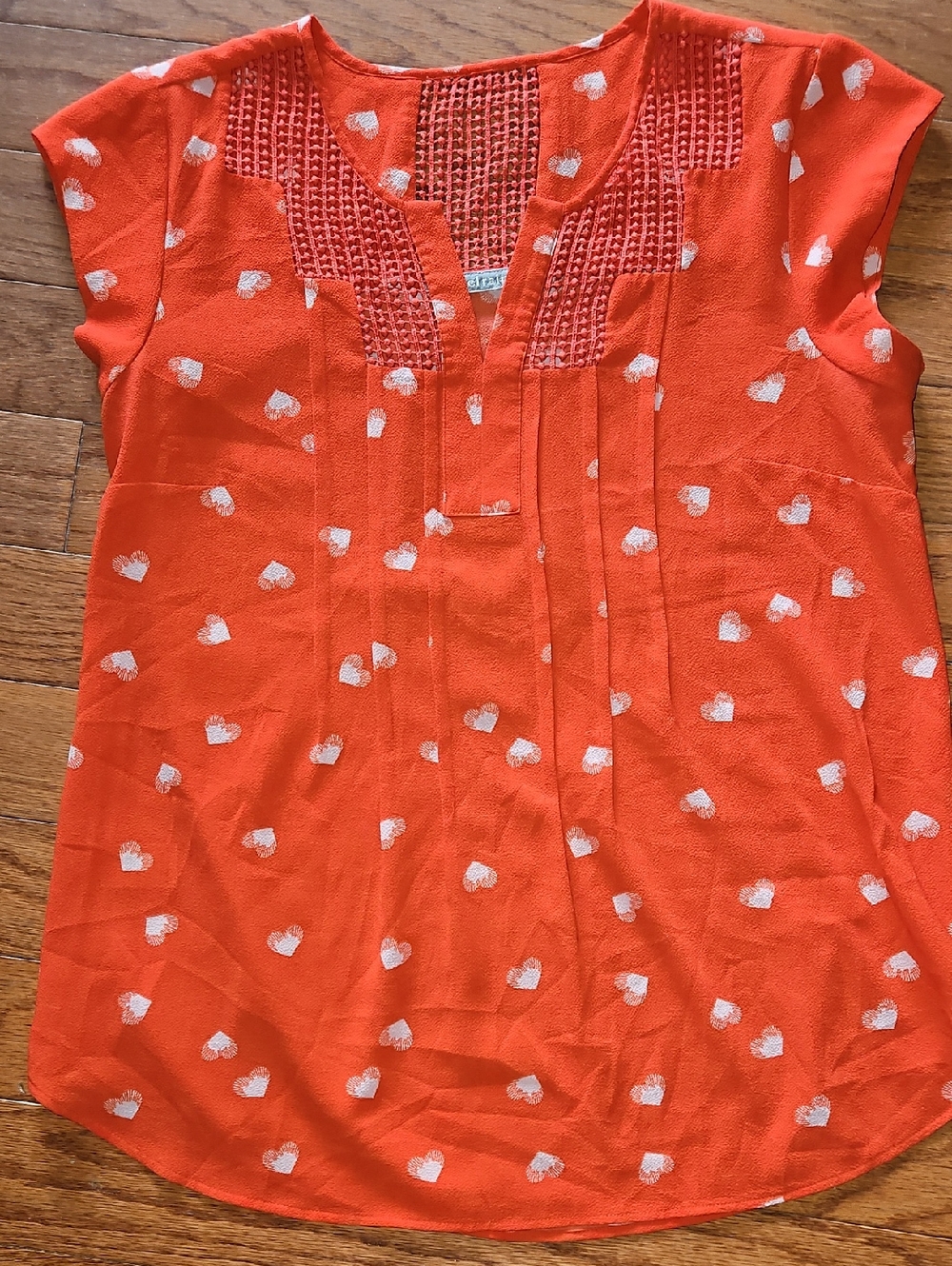 DANIEL RAINN CORAL HEART SLEEVELESS BLOUSE (New $64) SZ M